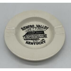 Vintage Renfro Valley Kentucky “The Barn” Ceramic 2 Rest Ashtray 5.5”